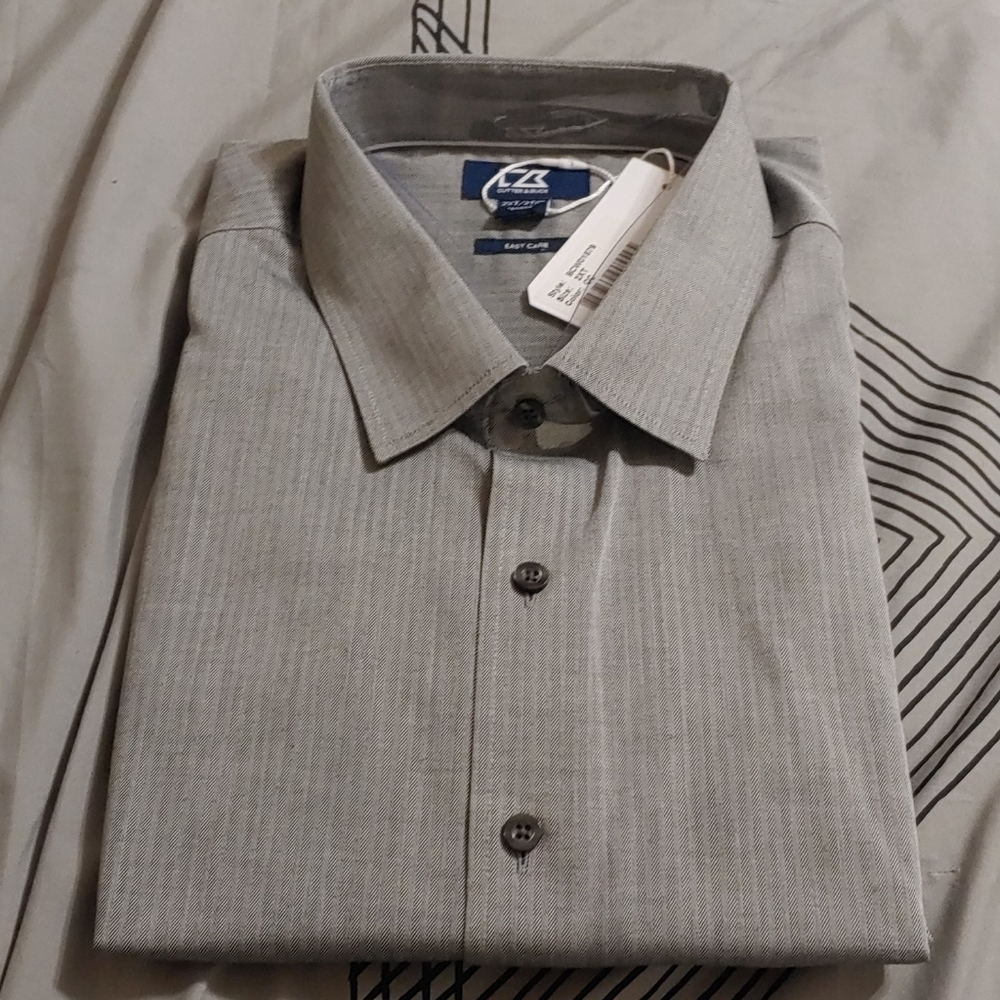 Cutter & Buck, Grey, long sleeve, Dress button down Shirt